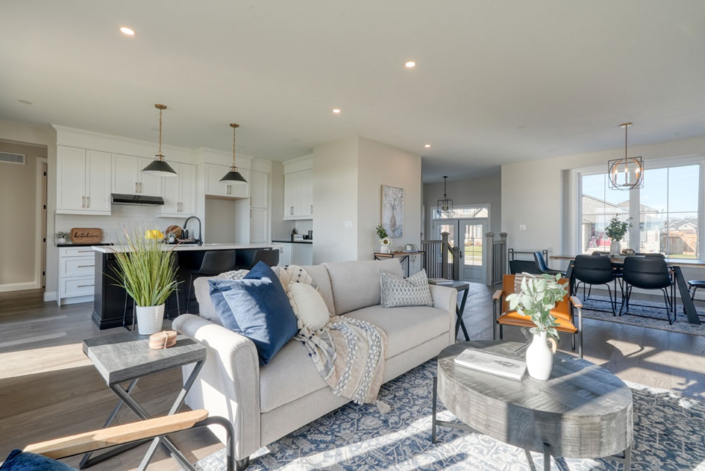 A lovely open-concept living area with lots of light.