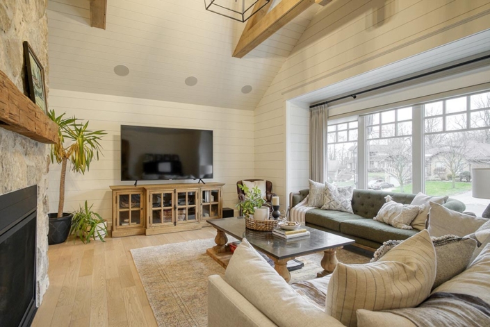 A custom living space with high ceilings in one of Haggerty's new construction homes.