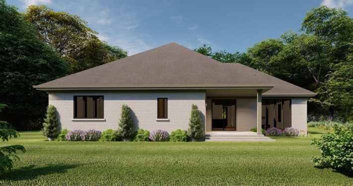 Rear view home rendering of the Apex model in the Summit Estates development.