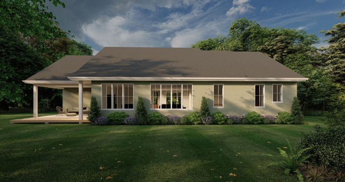 Rear view home rendering of the Everest model in the Summit Estates development.