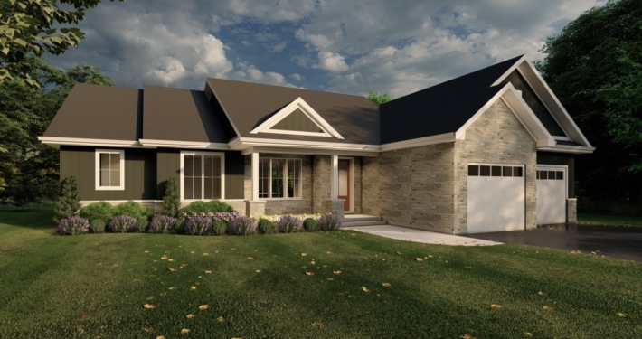 Front view home rendering of the Everest model in Summit Estates.