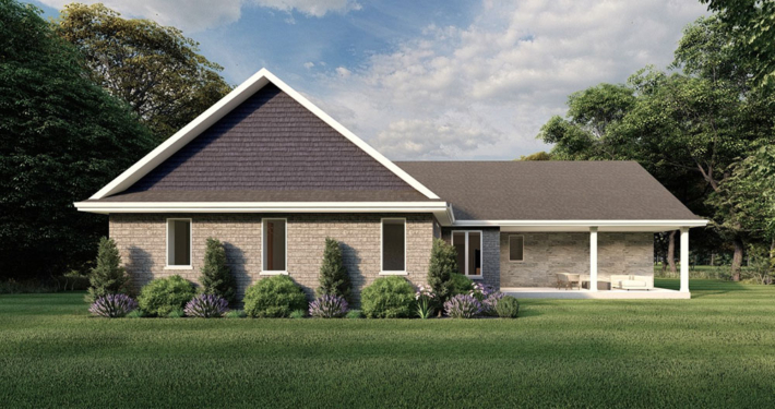Rear view home rendering of the Glacier model in Summit Estates.