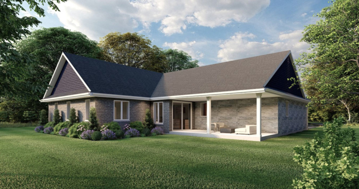 Rear view home rendering of the Glacier model in Summit Estates.
