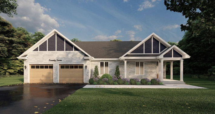 Front view home rendering of the Glacier model in the Summit Estates development.